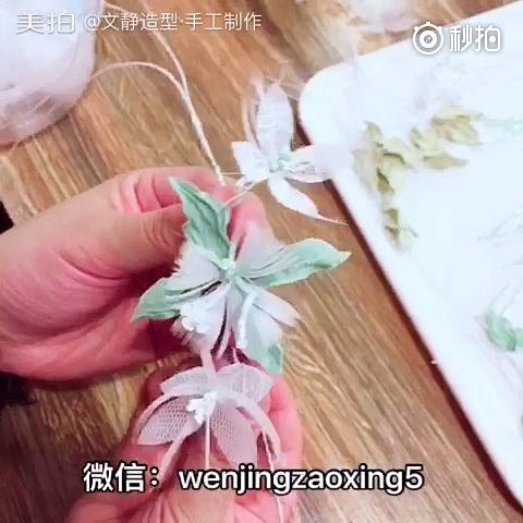 “染色烫花造花+羽毛纯手工头饰，满满的森...