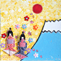 虾米乐创意儿童手工画 DIY制作 亲子互动游戏 幼儿开发智力游戏 日本折纸 小姑娘 浮世绘  #DIY# #废物利用# #纸艺#