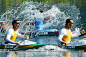 当地时间8月9日，2012年伦敦奥运会男子赛艇比赛，澳大利亚赛艇队获胜后激情庆祝。AFP　PHOTO/FRANCISCO　LEONG