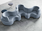 Sectional modular fabric sofa CLOVERLEAF by Verpan