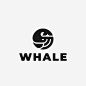This may contain: a black and white logo with the word whale in it's center, surrounded by an image of a fish