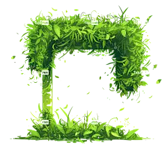 绿草绿叶植物生长-植物材料绿色方块象征生长