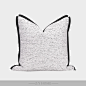 现代简约样板房抱枕设计师沙发靠包黑白线肌理拼接包边方枕靠垫-淘宝网