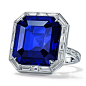 蒂芙尼BLUE BOOK高级珠宝铂金镶嵌蓝宝石戒指戒指