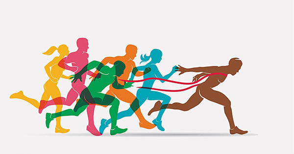 跑步比赛人物剪影