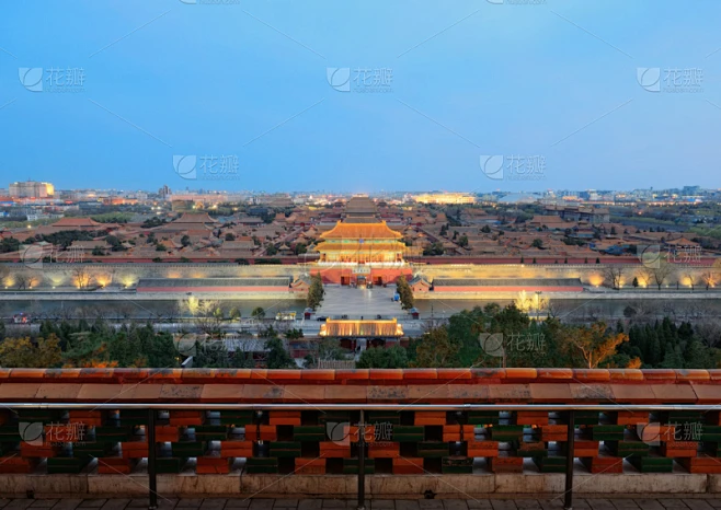 故宫,黄昏,旅游目的地,水平画幅,建筑,夜晚,无人,全景,早晨,户外素材-花瓣网