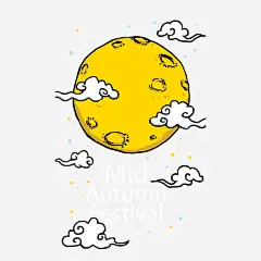 卡通手绘圆月免抠素材_新图网 https://ixintu.com 中秋 卡通 圆月 手绘 黄色