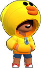 Leon : Leon shoots a quick salvo of blades at his target. His Super trick is a smoke bomb that makes him invisible for a little while! Leon is a Legendary Brawler who has moderate health and a high damage output at close range. He attacks by flicking out 