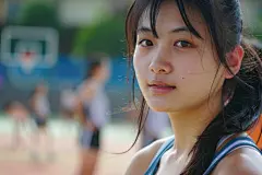 身轻如燕的运动会肖像人物摄影图片