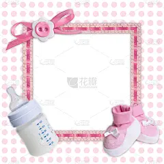 蝴蝶结,靴子,瓶子,婴儿,粉色,边框,尿布,贺卡,形状,纺织品
