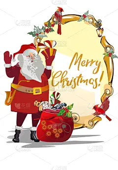圣诞老人,背景,可爱的,请柬,2020,贺卡,华贵,新年前夕,金属片