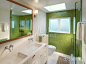 欧式简约绿色马赛克瓷砖卫生间浴室柜装修效果图