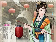 求古代美人拿着灯笼站在繁华街市的手绘图_手绘古装女子吧_百度贴吧