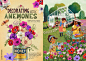 anemones Editorial Illustration Flowers garden non fiction book terrace garden woman women