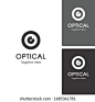 Optical Logo. Creative Eye Concept Logo Design Template 库存矢量图