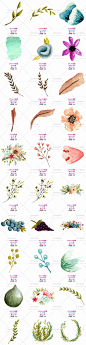 cm504婚礼唯美背景墙迎宾海报png免抠手绘水彩花卉花朵PS设计素材-淘宝网