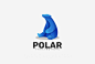 渐变多彩北极熊动物LOGO商标矢量素材 Logo illustration gradient colorful style :  