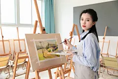 画室教室艺术绘画老师女性人物摄影图片