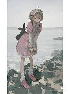 平
竖插
少女
场景插
粉白灰