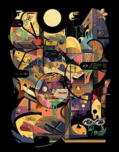 abstract Drawing  freestyle improvised lineart posters psychedelic surreal