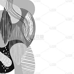 摘要邀请卡模板。天真的设计与抽象的形状和文本的位置。向量。布置装饰性贺卡或请帖设计背景。