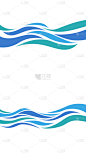 常规通用简约蓝色海浪图案贴纸元素素材