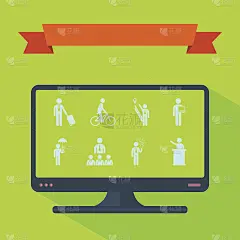 集会的人的剪影简笔画