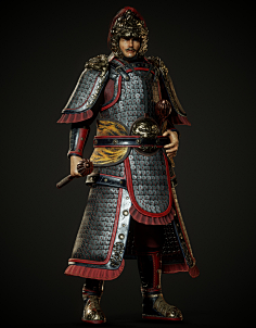 中国古代唐朝武将盔甲 金瓜锤大頭ee采集到盔甲采集creativeuncut.