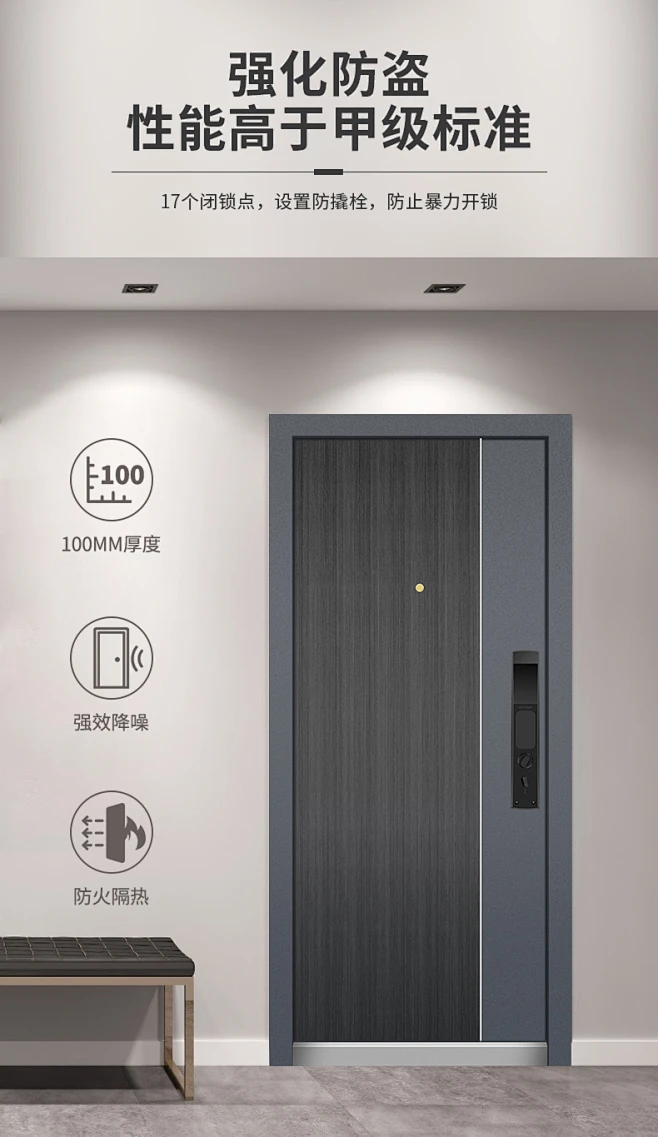 优当家甲级防盗门家用进户门入户门防撬门别墅门钢制安全指纹锁门-tmall.com天猫-花瓣网