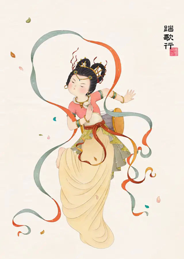 萌版飞天仕女古风人物91作者焦响乐6767676767