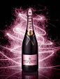  Moet & Chandon Champagne shot by London based drinks photographer Josh Caudwell. Pink Moet shot with a sparkler in the background. 