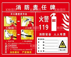 灭火器责任  - 源文件下载【酷图网】使用说明,灭火器,责任人,职务,安全责任人,负责人,监督卡,检查记录,火警电话,119,使用方法,操作步骤,消防员,卡通,水基灭火器,干粉灭火器,全民消防,安全至上,海报设计,灭火器检查表,灭火器箱贴,灭火器记录表,灭火器贴纸,安全生产,消防责任牌,消防安全