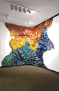 “The Gravity of Color Hybrid” by Lisa Hoke | Read more: Mesmerizing Wall Collages Made of Paper and Plastic Cups