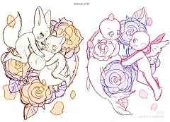 双人互动插画模板构图参考图片大全-双人互动插画模板构图参考高清好看的图片--花瓣肉宅宅的画板