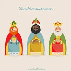 The three wise men illustration Free Vector