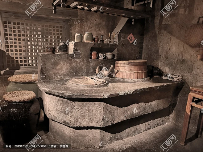 民间厨房灶台老场景-花瓣网