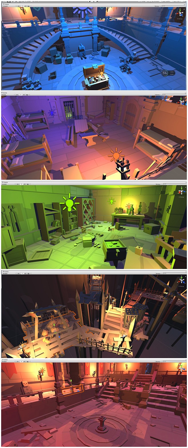 游戏美术素材unity3d低多边形像素化场景q版卡通地牢地下城僵尸熔岩