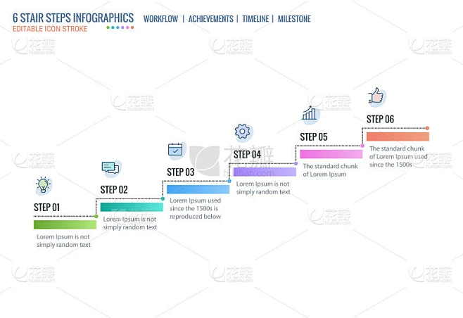 Stair steps, Achievement Ladder, Timeline Infograp素材-花瓣网