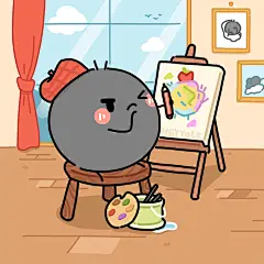 画室画师创意简约女生头像情侣头像卡通头像可爱头像早安蛋蛋HEYYOLK