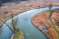 河流,小的,河岸,芦苇,干的,传统,风,云,视力,环境保护_4655149631