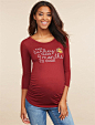 This Turkey Takes 9 Months To Cook™ 3/4 Sleeve Thanksgiving Maternity Graphic T Shirt | Motherhood Maternity