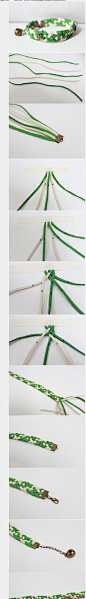 常见简单五股皮绳编织的宽手镯 手链 手绳_手工DIY编织 