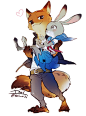 疯狂动物城 Zootopia  狐兔  狐尼克  兔朱迪  P站:❀ヤサイ✿ 