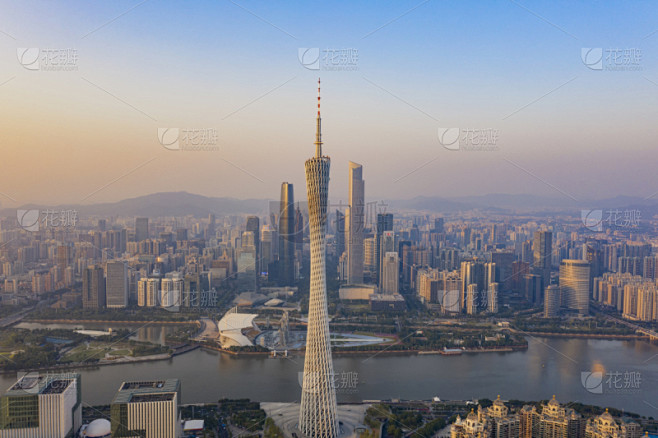广东省,广州,航拍视角,天空,水平画幅,夜晚,无人,户外,经济,著名景点