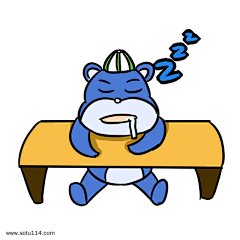 蓝色小熊表情zzzz表情包图片png免抠元素卡通手绘背景装饰免扣图片设计图案