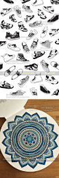 6400张禅绕画jpg图片素材 黑白线条排线白描CG上色线稿-淘宝网