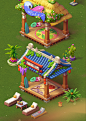 casual game 3D city builder Сoncept art Game Art blender Isometric mobile game game ui
