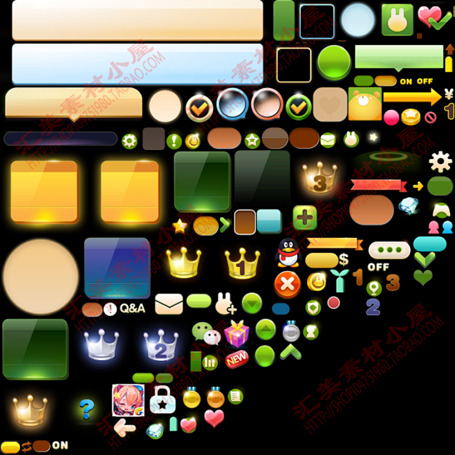 游戏素材超萌q版手游ui宠物素材图标icon人物动物角色美术资源淘宝网
