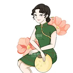古风女人物  - 源文件下载【酷图网】卡通,手绘,古风,可爱,女人物,PNG,素材,女,古风女,设计,广告设计,卡通设计,