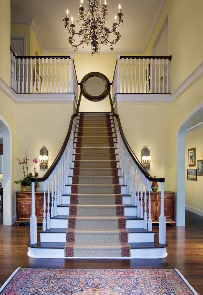 美式乡村风格复式楼楼梯设计图